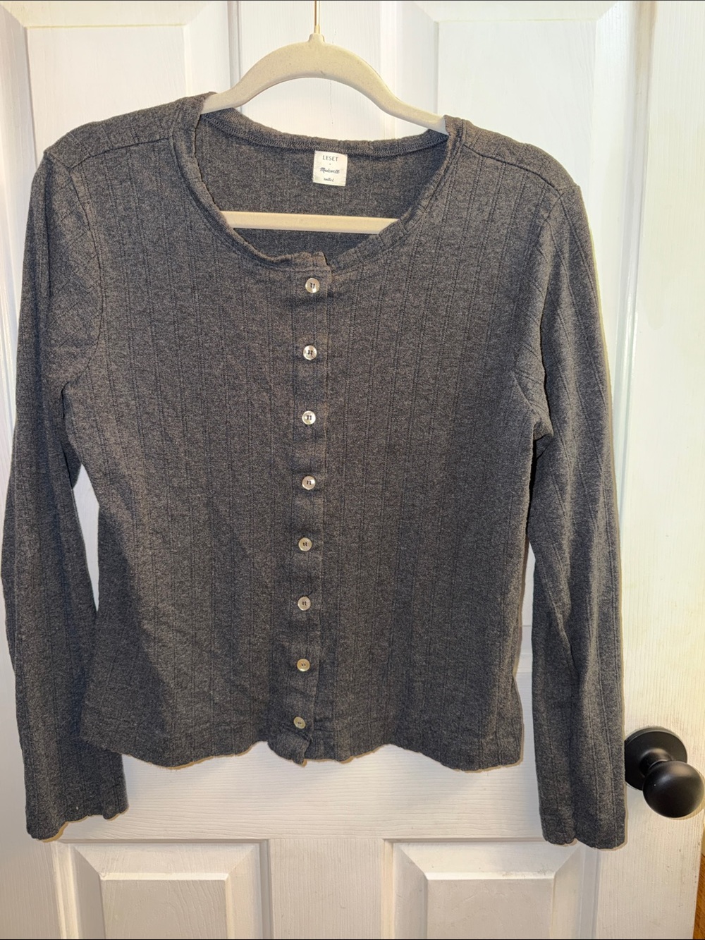 Leset x Madewell - gray cotton cardigan L